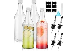 8 Pcs 32 oz Plastic Long Neck Bottles: Perfect for Bartending