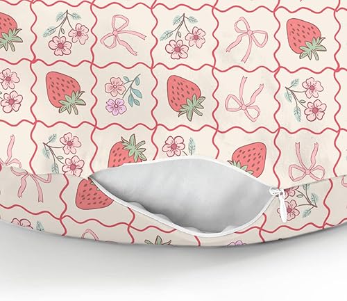 Miniatura 8 de Fundas de almohada de lactancia para bebé, diseño bohemio de fresas, lazos rosados, fundas de lactancia para almohadas de lactancia materna, frutas