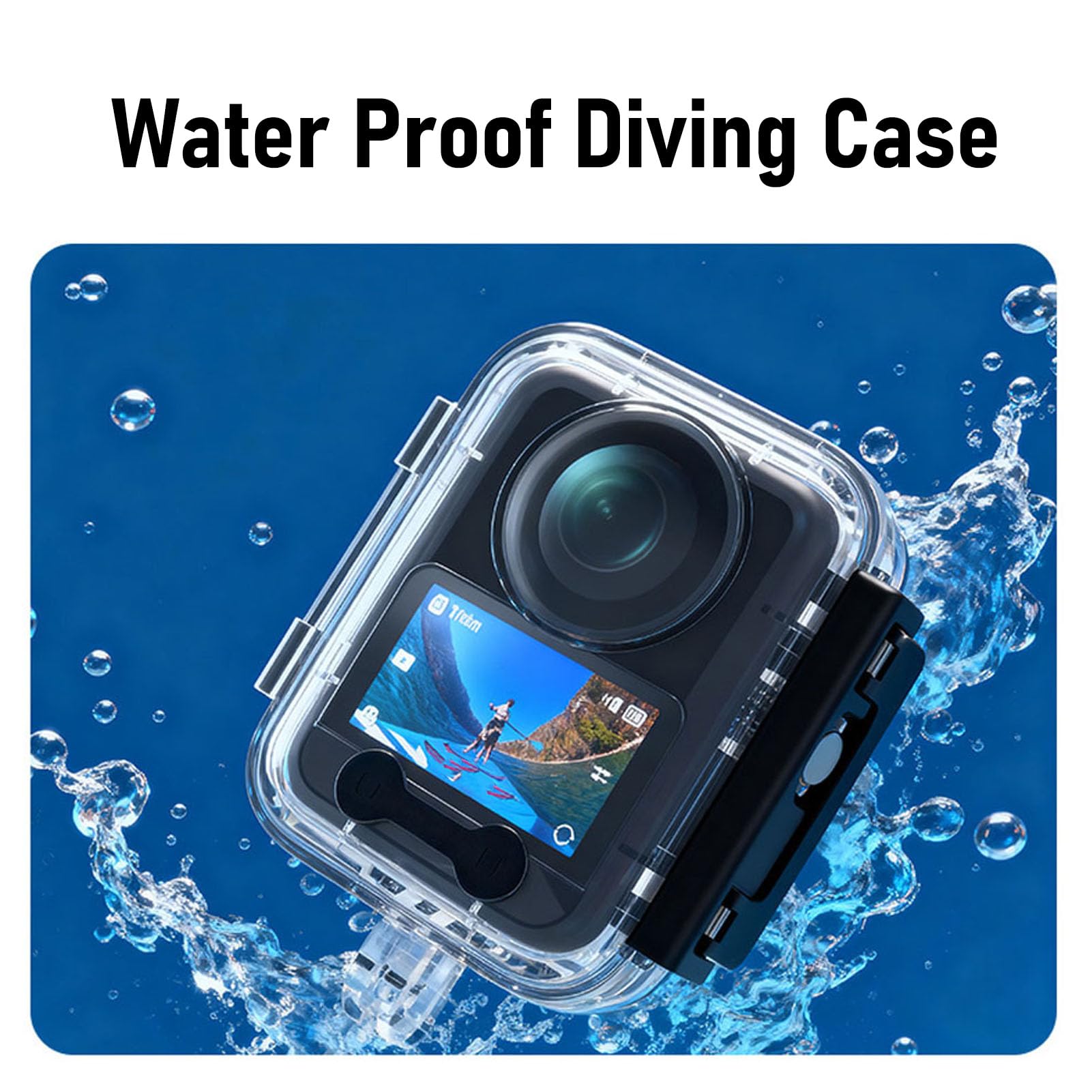 Sxhlseller Custodia Impermeabile per 360 |Custodia per Immersione da 45 M con Lente Rivestita AR, Guscio in PC Antiurto per Snorkeling, Surf e Vlogging Subacqueo