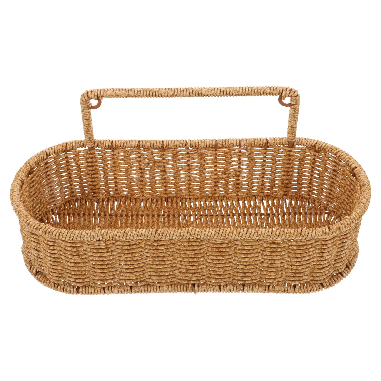 Cesta para organización en pared de plástico trenzado rústico para baño y despacho