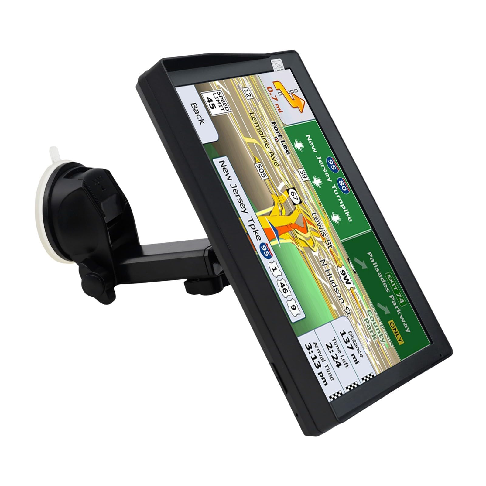 Navegador GPS de camión de 9 pulgadas para mapas de Europa, Reino Unido, Francia 2024, conductores comerciales para caravana semi RV, anuncios de voz FM, 8 GB + 256 MB
