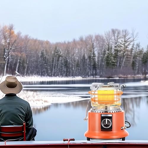 Miniatura 7 de Estufa y calentador de gas para acampar al aire libre, calentador de propano para tienda, calentador de propano portátil 2 en 1 y estufa para pesca