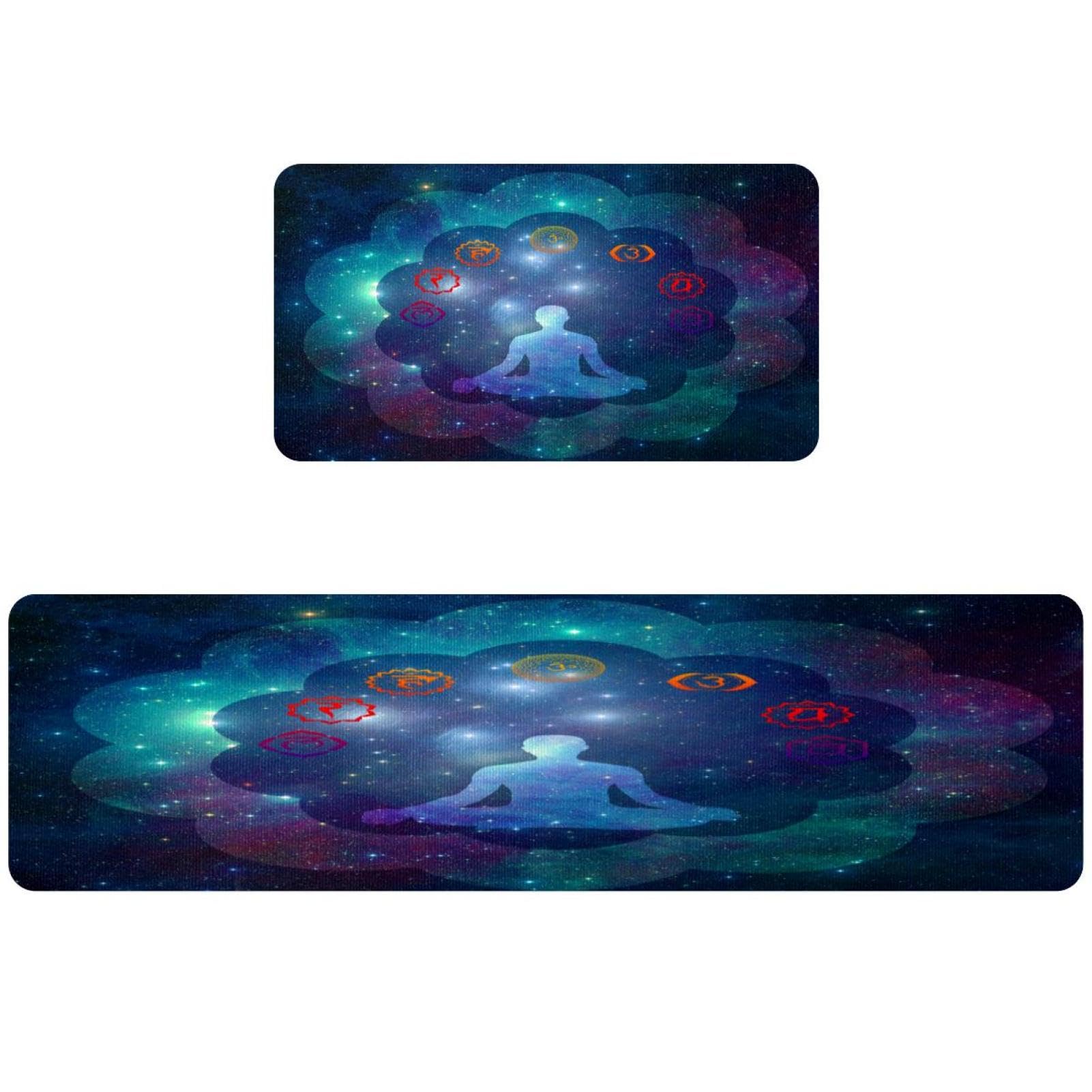 Lot de 2 tapis de cuisine chakra homme antidérapant lavable buanderie
