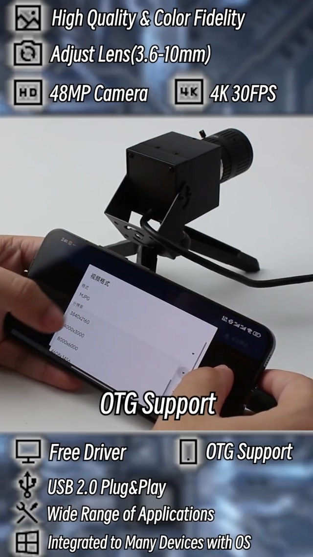 Amazon.co.jp: ELP 48MP USBカメラ 8K ウルトラHD USBカメラ 3.6-10mm