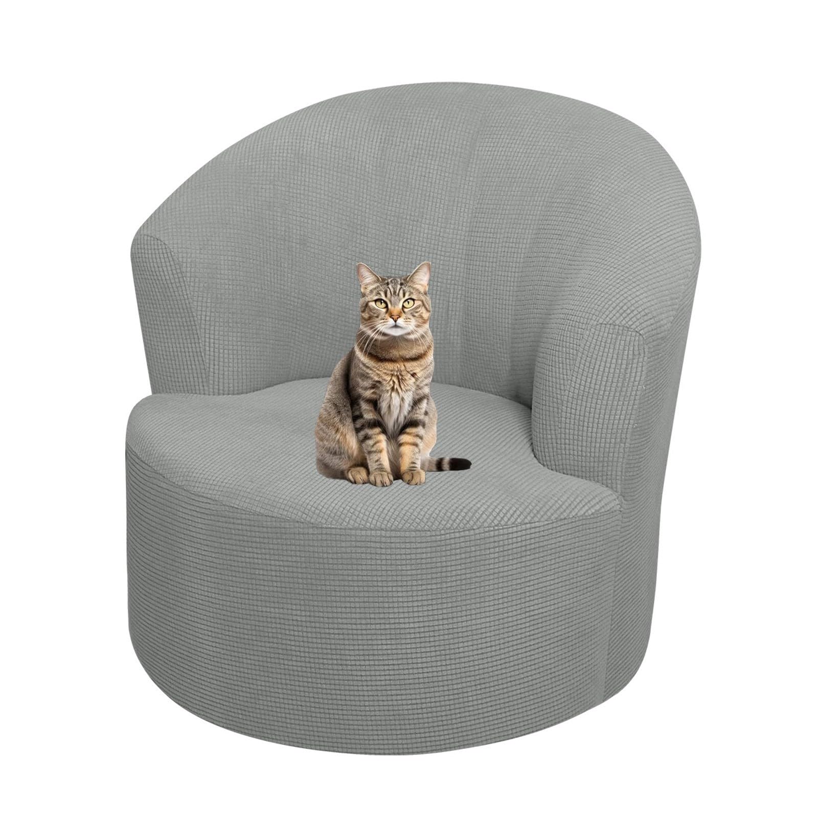 Funda de silla elástica marfil para actualizar un sillón giratorio