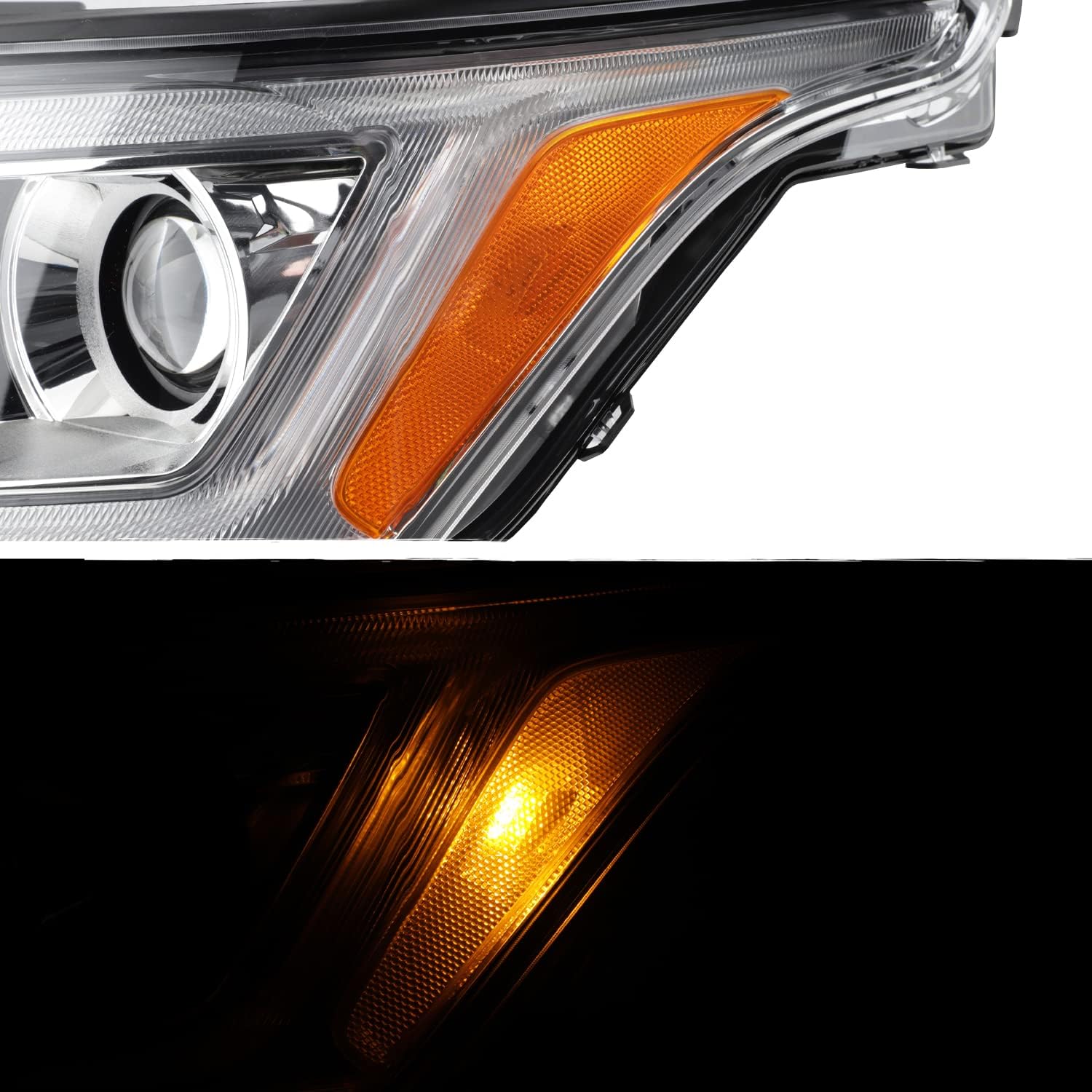 AKKON - Fit 2017 2018 2019 GMC Acadia SL 17-19 Halogen Type w/o DRL Signal Projector Headlight Replacement Pair Chrome