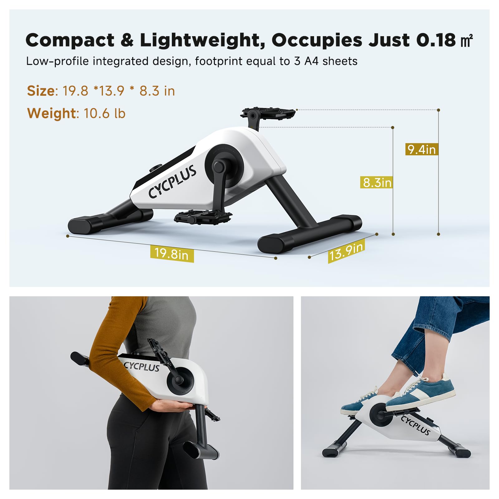 Amazon.co.jp: CYCPLUS DC1 Mini Pedal Exerciser, Self-Powered 160W