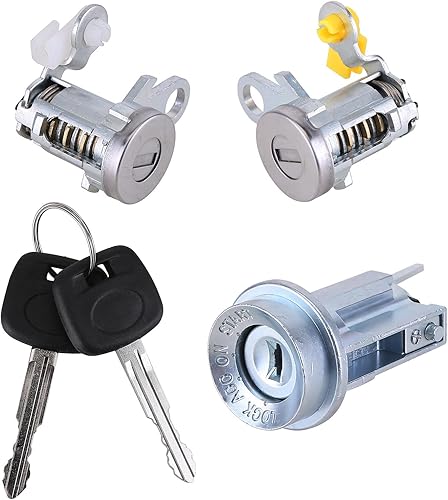 ikasus 69005-35840 Cilindro de cerradura de encendido, juego de cilindros de cerradura de puerta e interruptor de encendido con llaves de repuesto