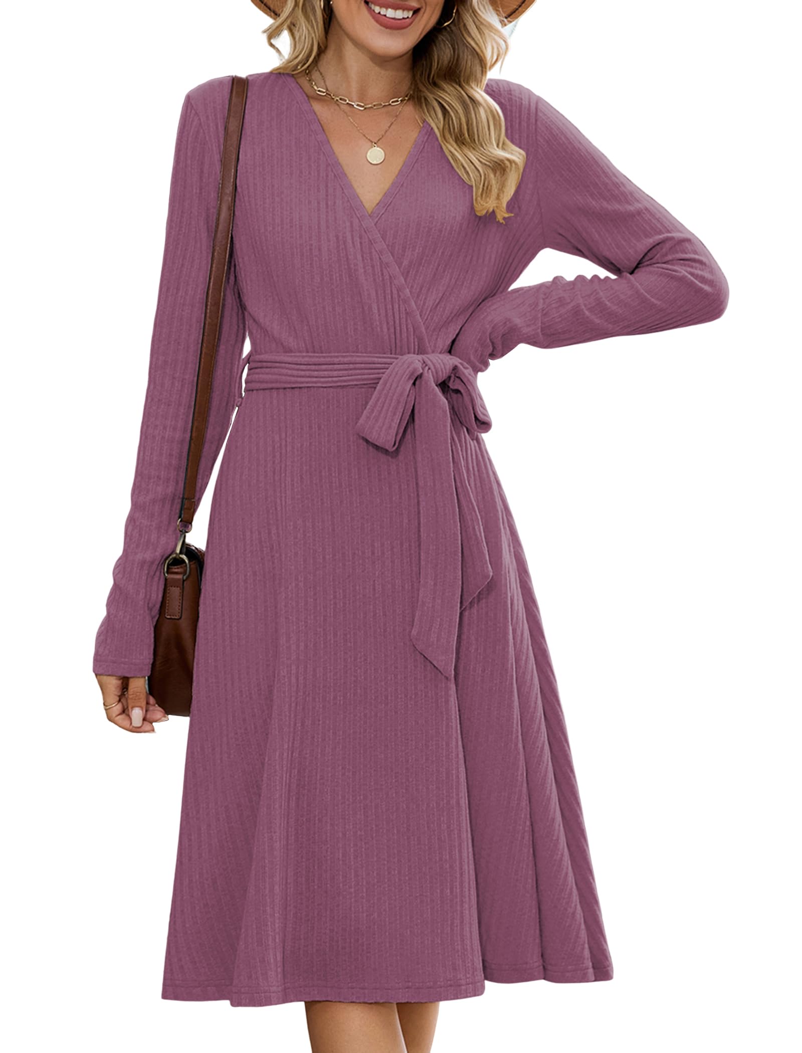 ZAFUL Winter Dresses for Women 2025 Long Sleeve V...