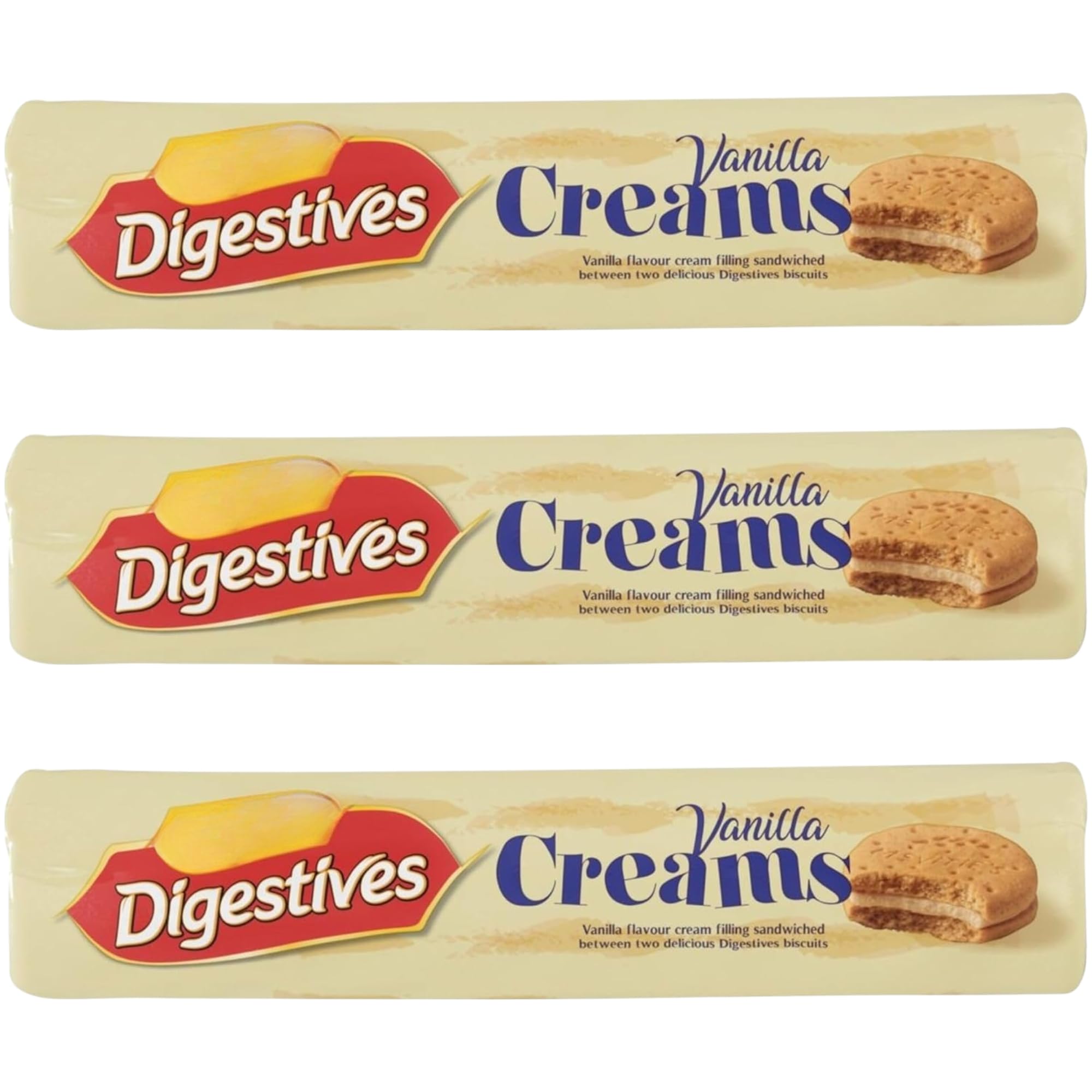 Vanilla Biscuits Bundle With McVities Digestives Creams Vanilla Biscuits 168g (3 Pack)