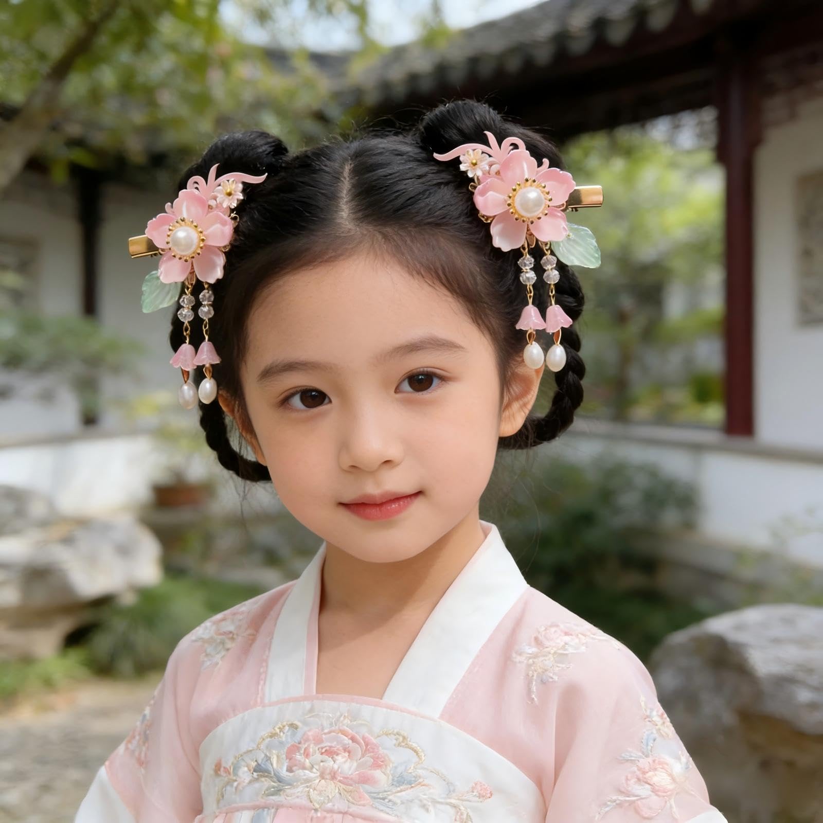 Amazon.com : Vintage Pink Flower Hair Clips - 2Pcs Sakura 