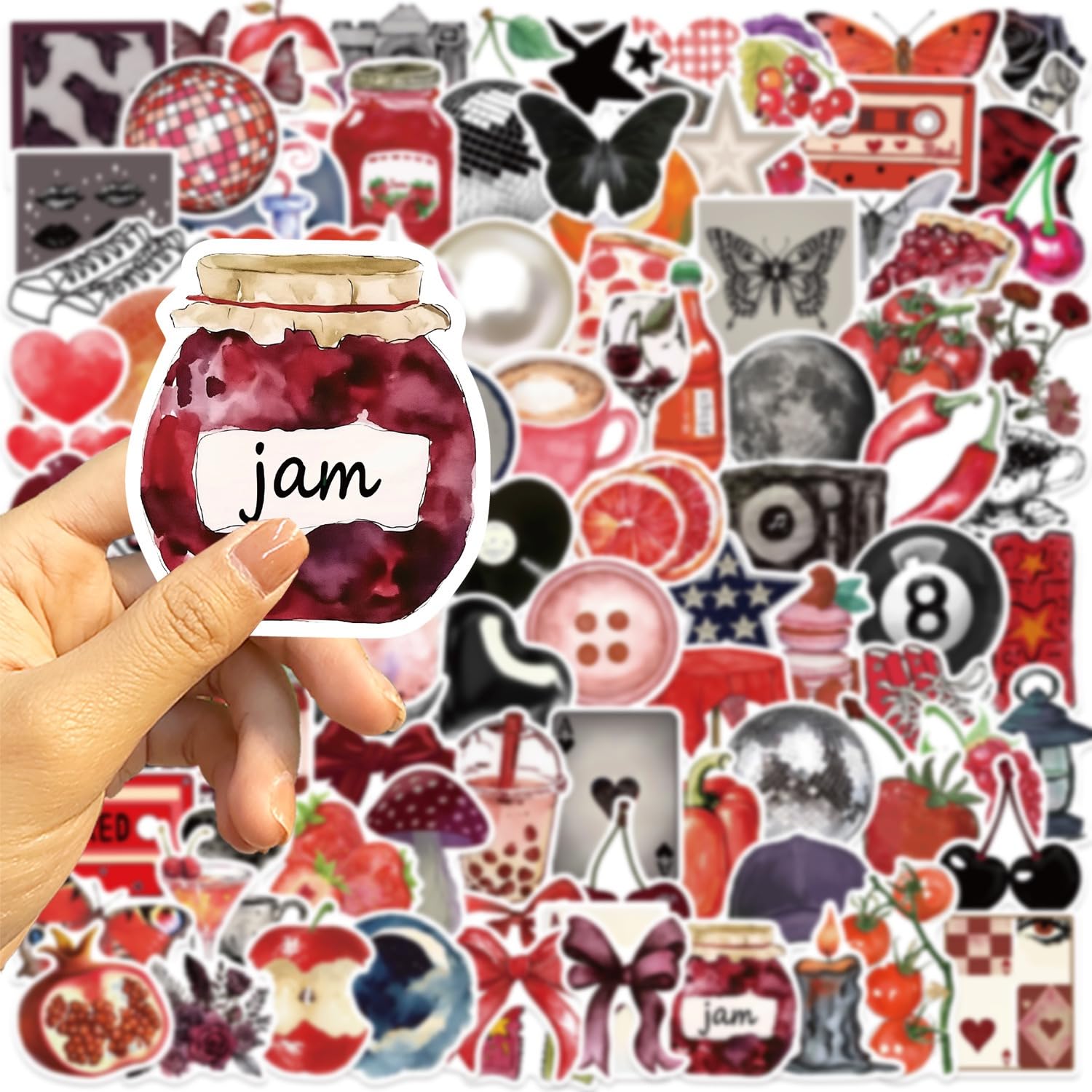 100 PCS Y2K Aesthetic Stickers Pack - Waterproof Vinyl Decals for Laptop Water Bottle, Skateboard, Y2k Stickers-2 - Image 4