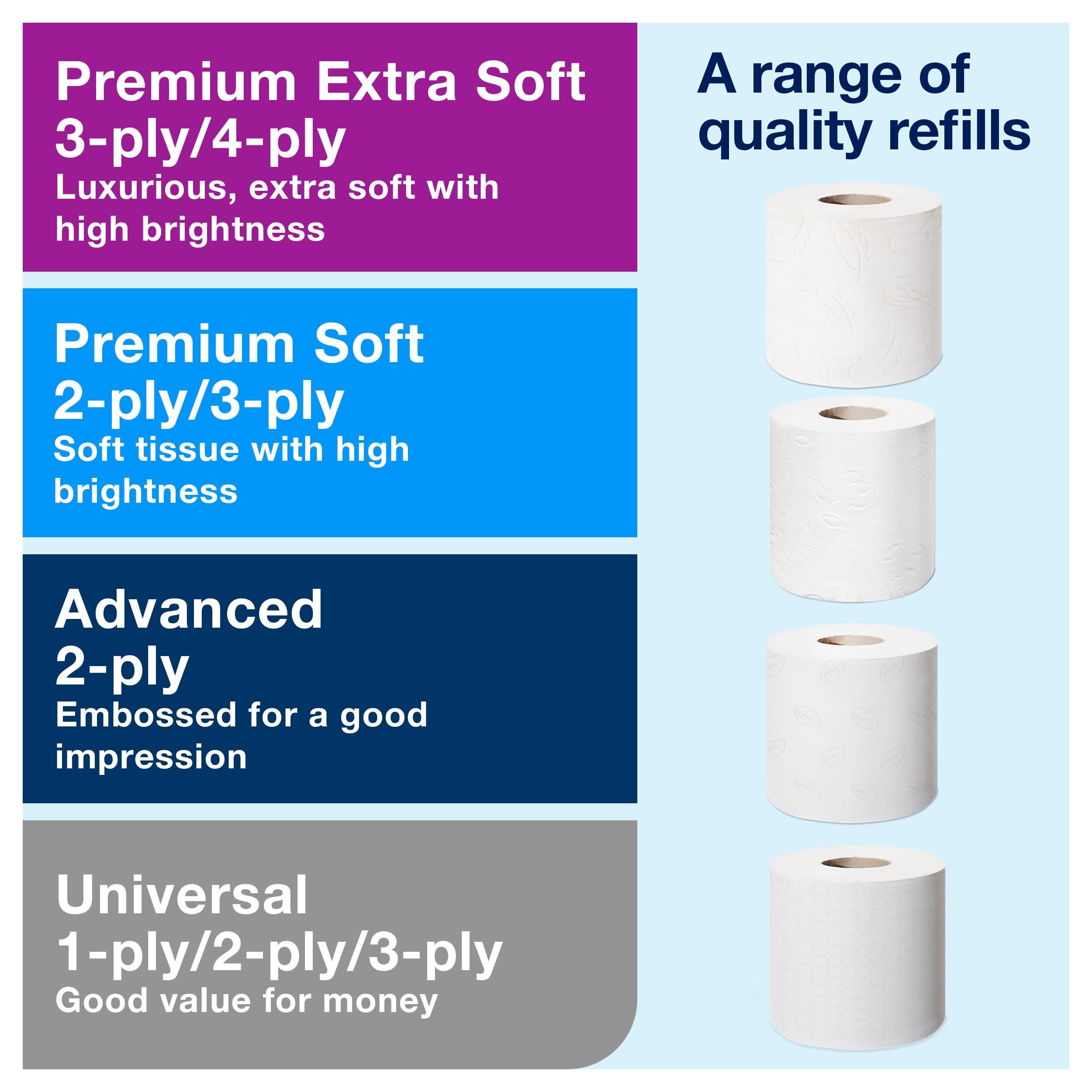 Tork 557000 Elevation doble rollo de papel higiénico convencional Sistema T4 Blanco