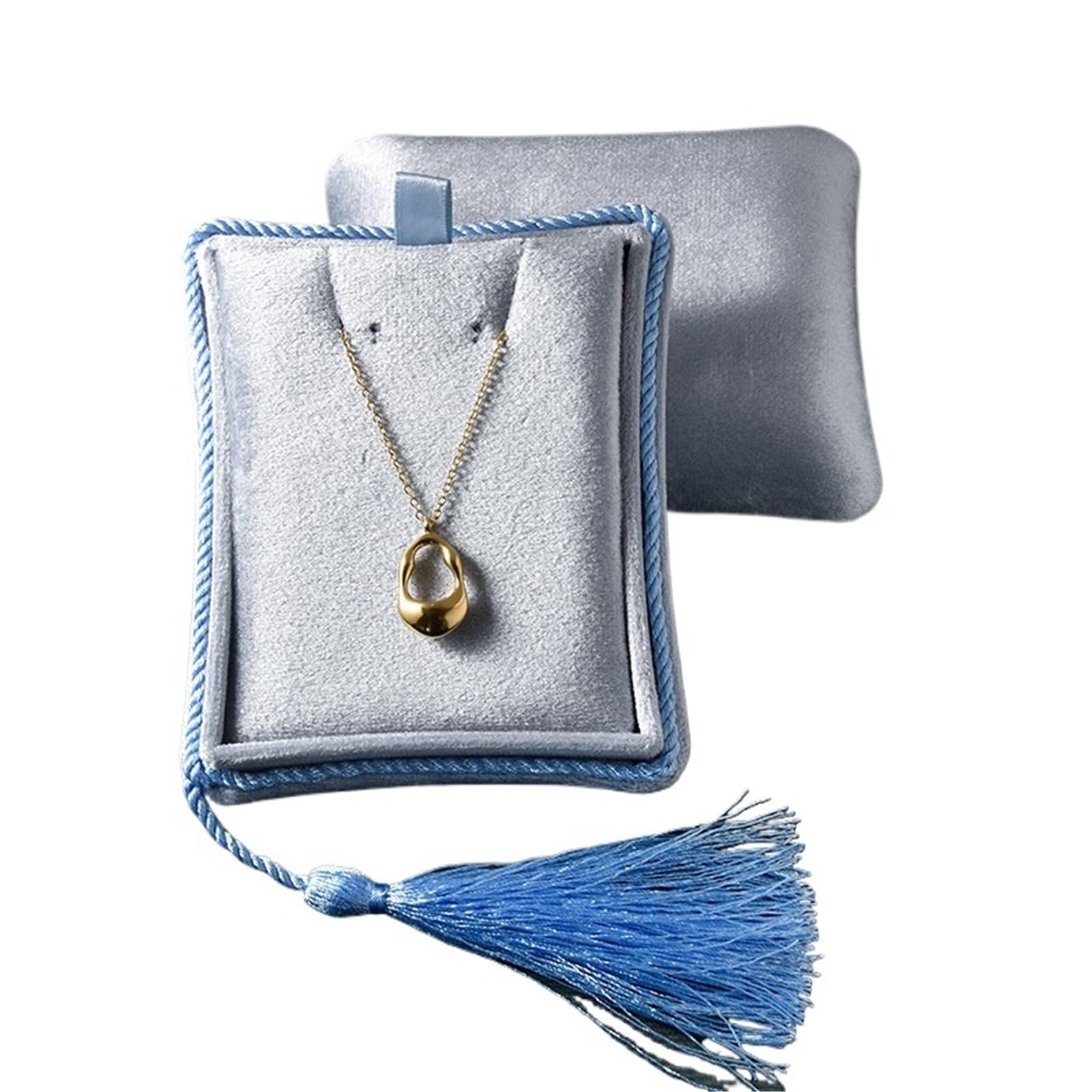WEOKDFHA Jewelry Storage Bag Plush Velvet Necklace Jewelry Box Suede Tassel Portable Travel Storage Jewelers Pendant Packaging Boxes(Color-03)