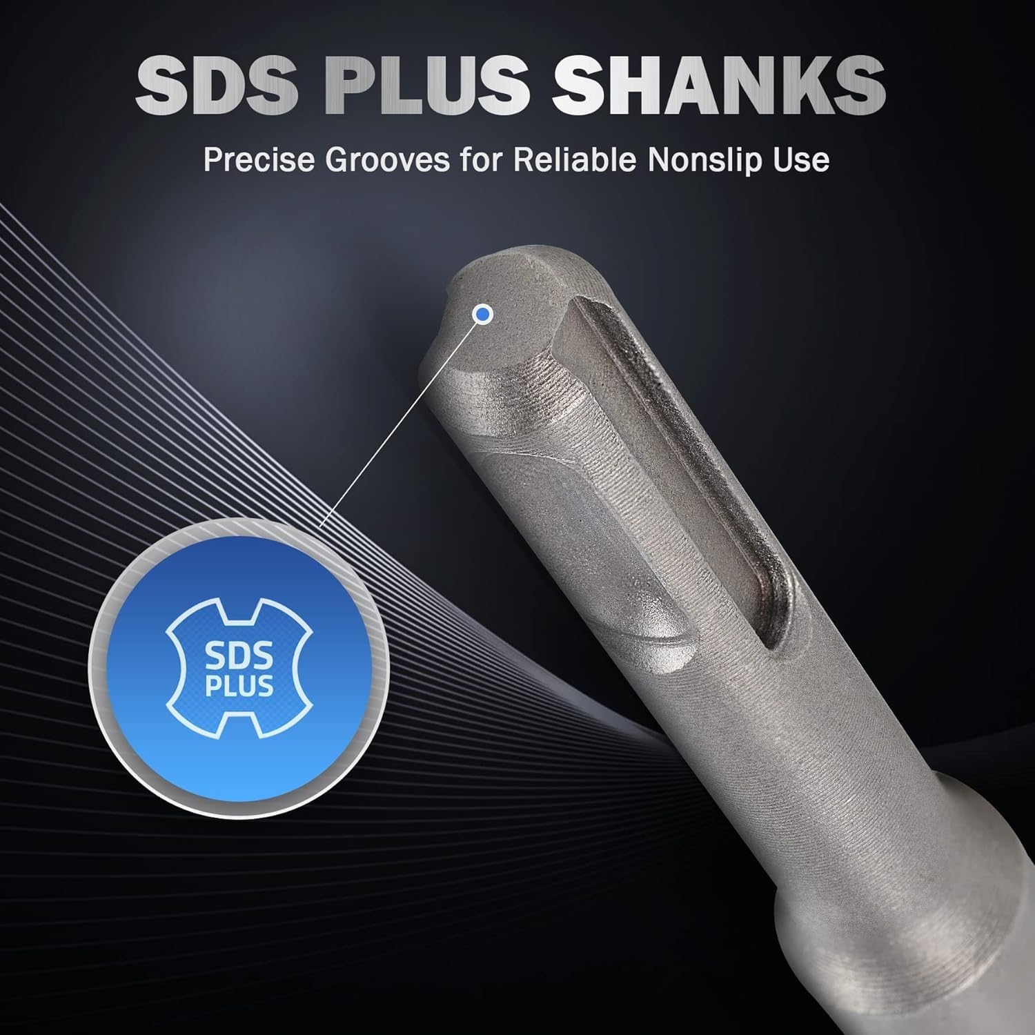 Juego de 6 cinceles SDS Plus de acero 40Cr para martillo rotativo para mampostería y hormigón, para azulejos, ranurado, raspado, cinceles de escala de punta plana