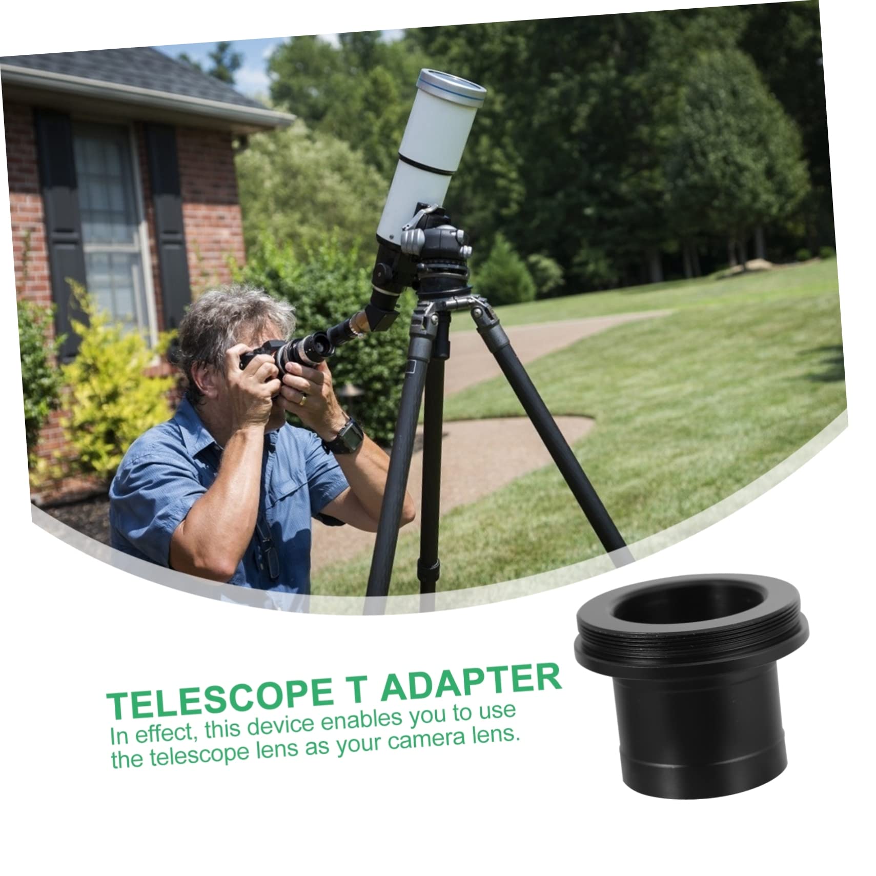 KONTONTY Metal 1.25 Inch T Adapter Eyepiece Projection Adapter Stainless Steel 1.25 Inch T Adapter Stainless Steel 1.25 Inch T Adapter Black