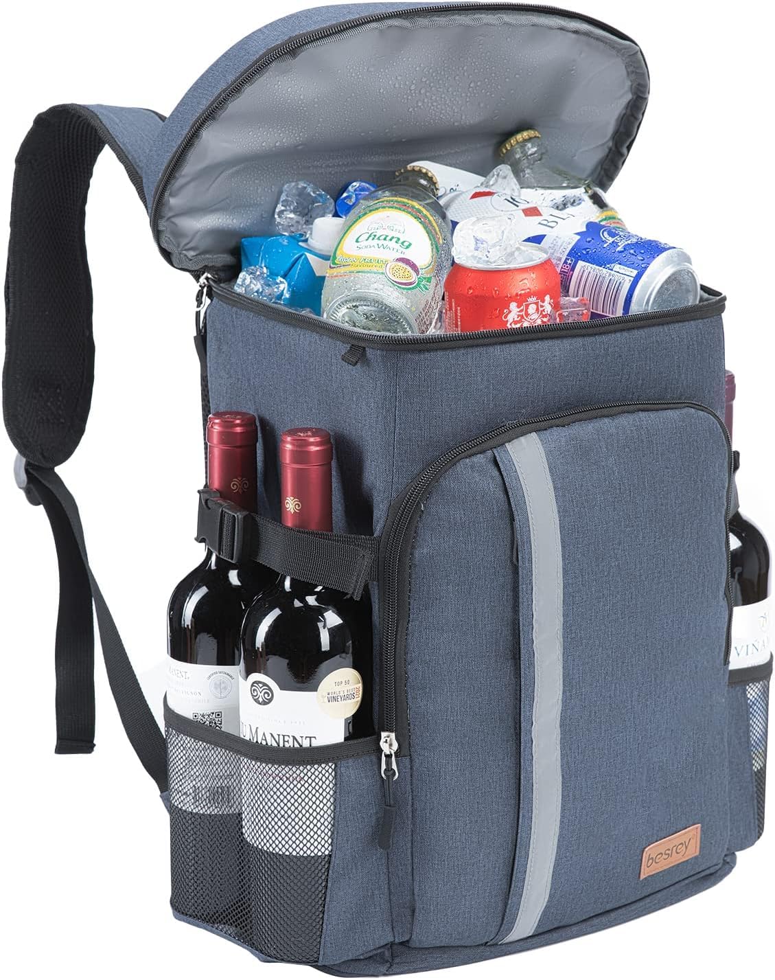 besrey Thermo-Rucksack, 30 l, Thermo-Rucksack, isoliert, hält Lebensmittel warm oder kalt, für Camping, Picknick, Grillen, Veranstaltungen (blau)