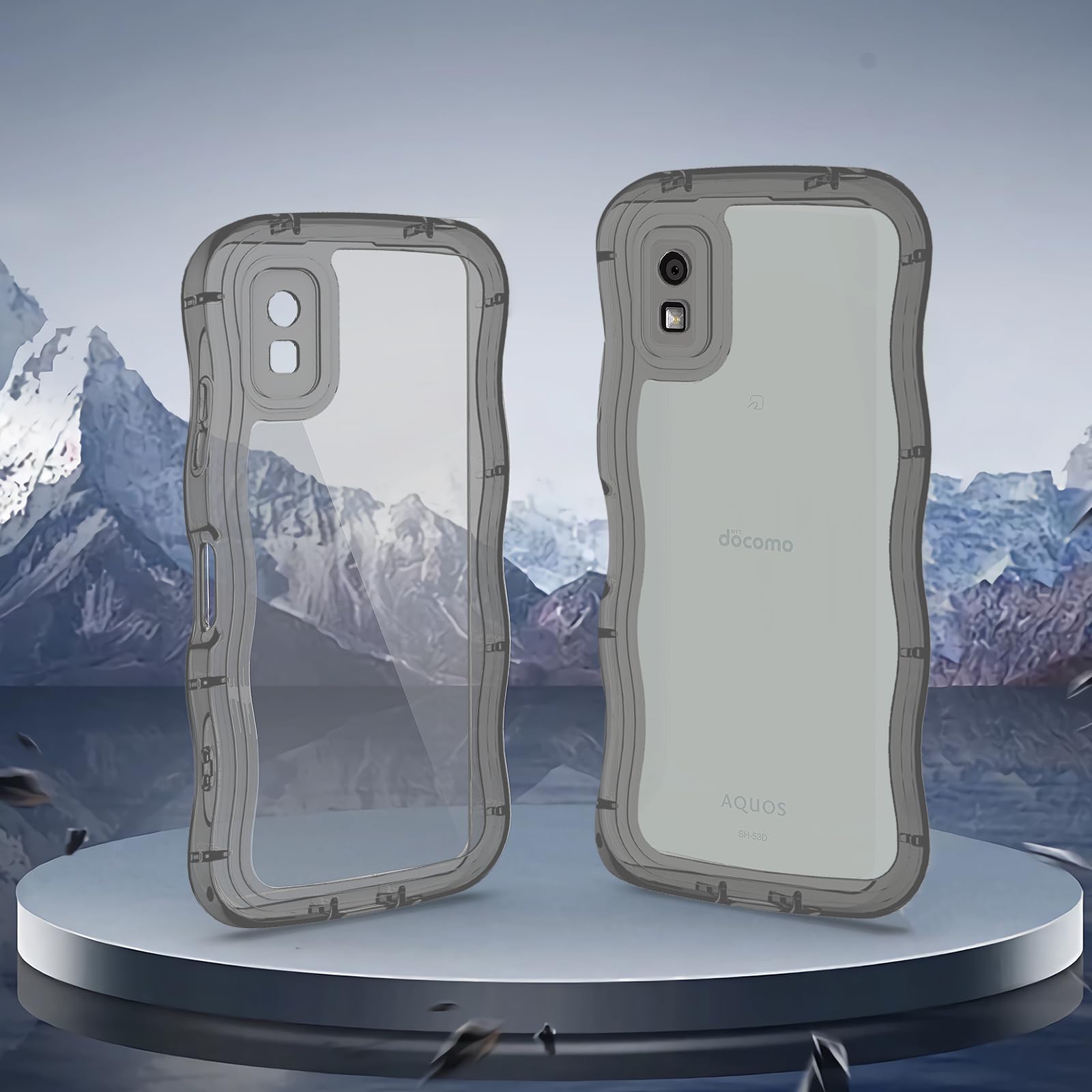 Amazon.co.jp: QAZWERT AQUOS WISH3 SH-53D ケース ウェーブ ソフト