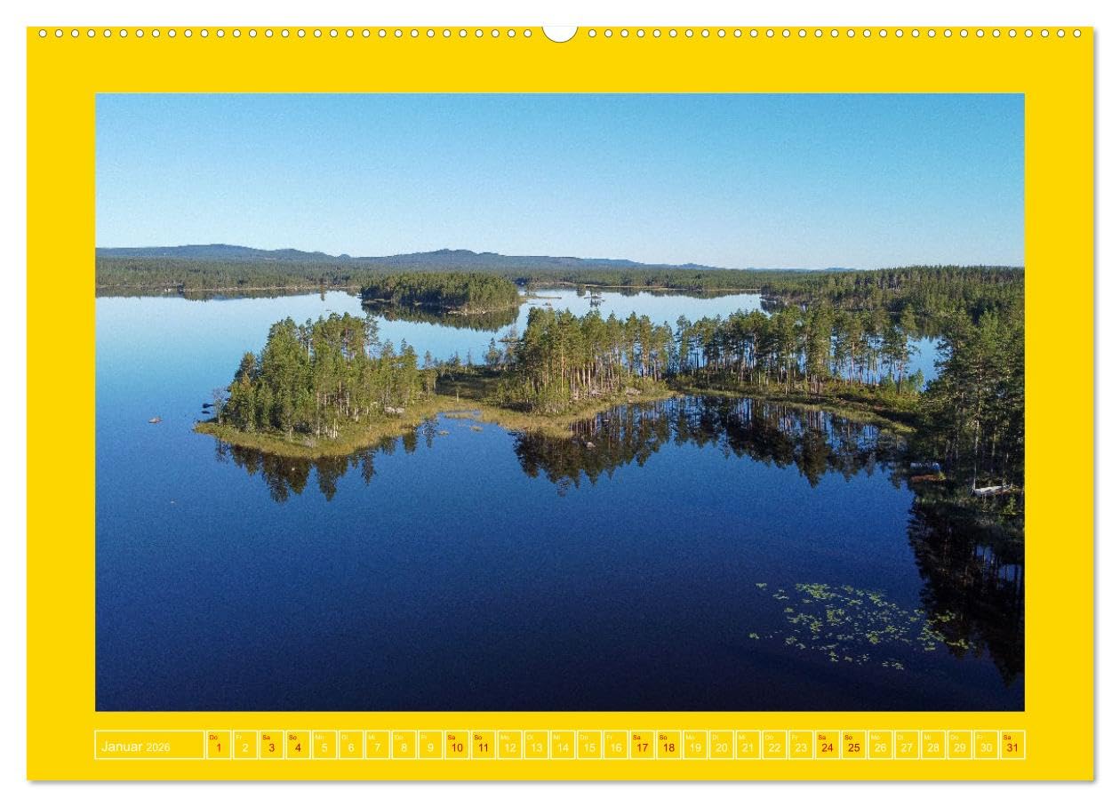 Das Land der Freiheit Schweden (hochwertiger Premium Wandkalender 2026 DIN A2 quer), Kunstdruck in Hochglanz: Schweden die unendliche Weite von Seen und Wälder (CALVENDO Orte)