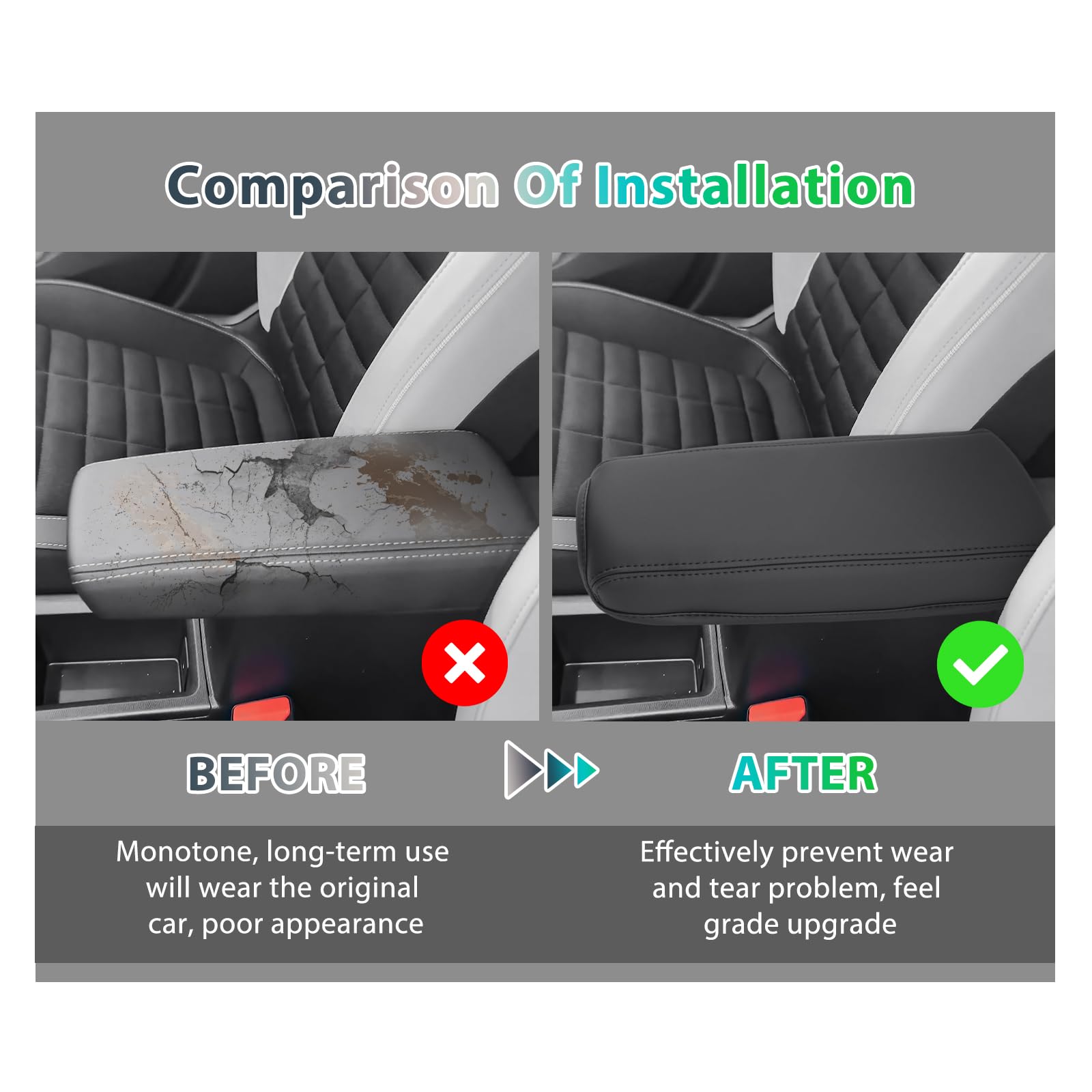 GAFAT Compatibile con Nuova Opel Frontera 2025 2026 2027 Hybrid EV Bracciolo Copertura, Accessori Frontera GS 2026 Console Centrale Braccioli Protezione Pelle Imbottitura