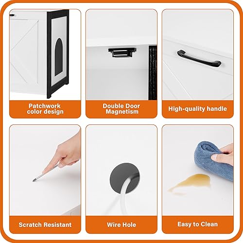 Miniatura 6 de DWANTON Caja de arena para gatos oculta, caja de arena para gatos, entrada reversible que puede estar en el lado izquierdo o derecho, gabinete de