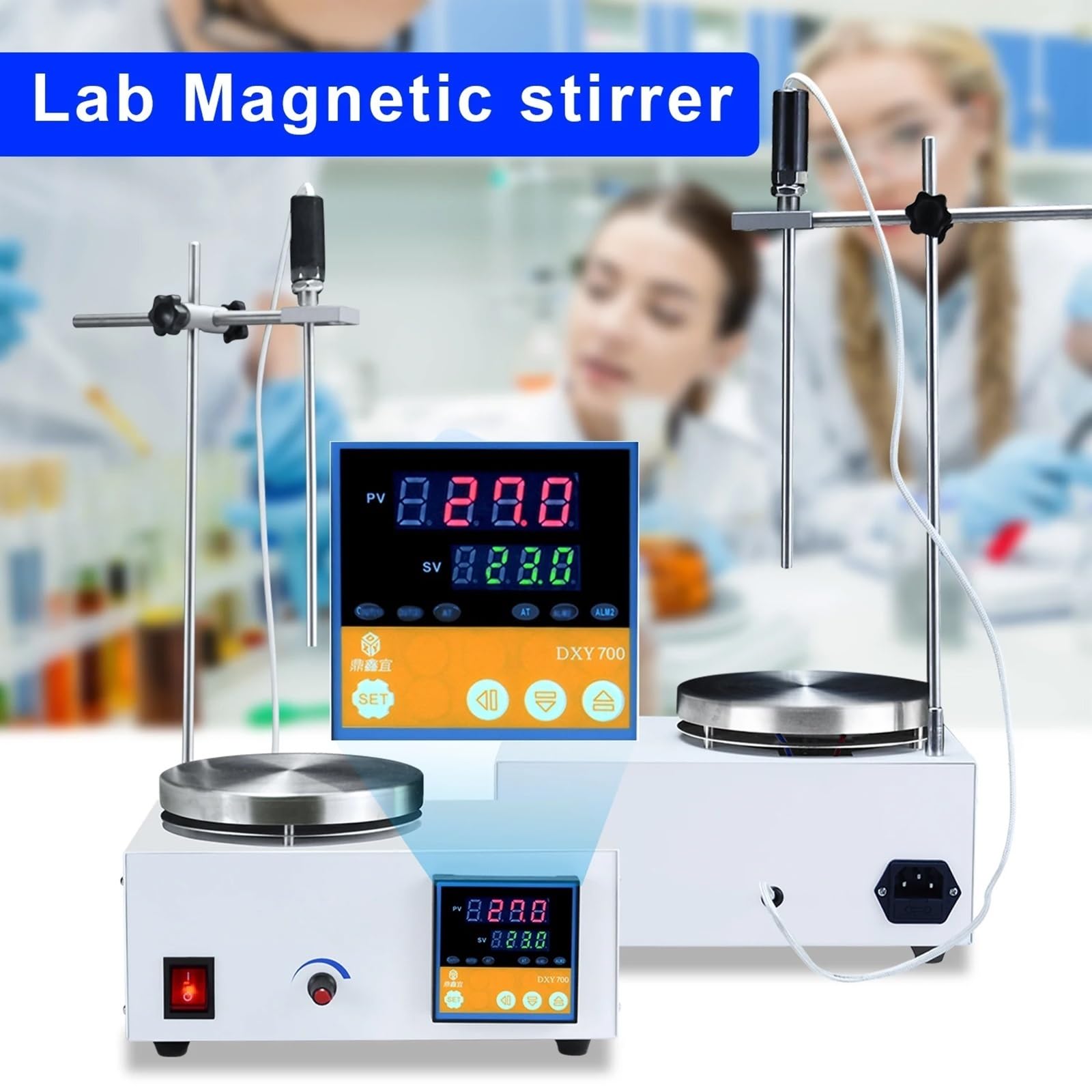 Agitatore magnetico per riscaldamento, miscelatore magnetico da laboratorio da 0 a 2500 giri/min, con piastra riscaldante digitale a LED, display della temperatura, miscelatore magnetico per