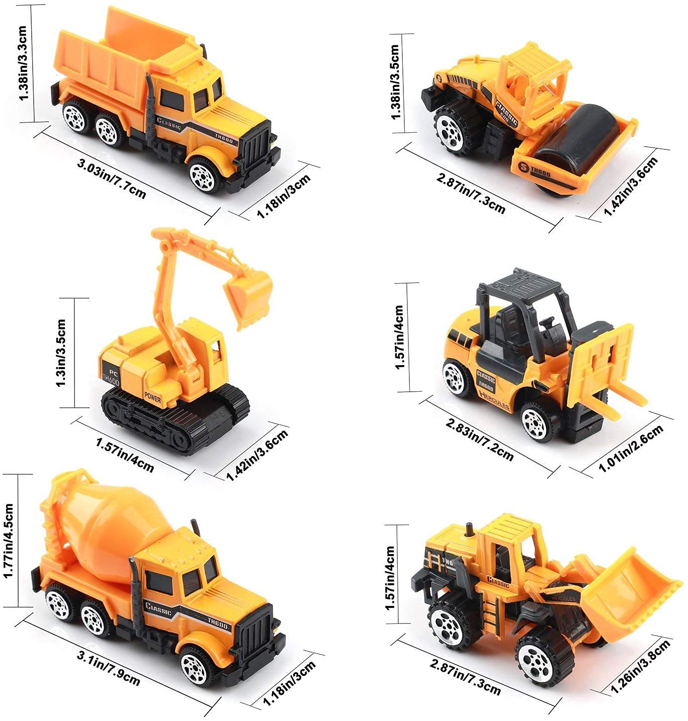 Mumoo Bear Mini Construction Vehicles Kids Little Truck Cars Toy Pack Roller Bulldozers Forklift Excavator Asphalt Car Dump Set for Kids