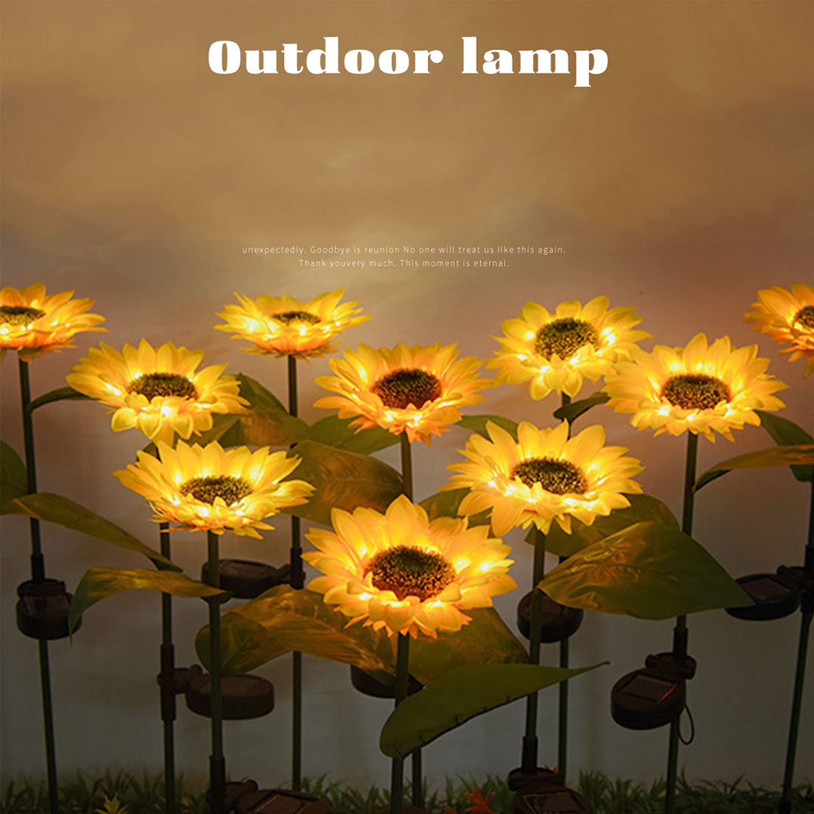 JNYB Luces de Girasol solares al Aire Libre, IP65 Pathway Solar a Prueba de Agua Decoración de luz 2 Paquete Luces de estaca de jardín Solar, iluminación LED de Paisaje,2Pack