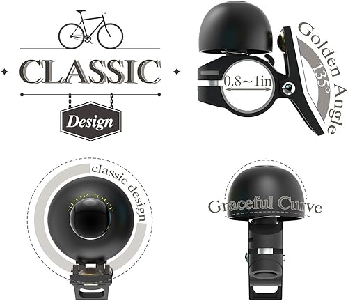 Miniatura 3 de Sportout Campana de bicicleta de aleación de cobre - Campana de bicicleta clásica con sonido fuerte para bicicletas de carretera, montaña, ciudad,