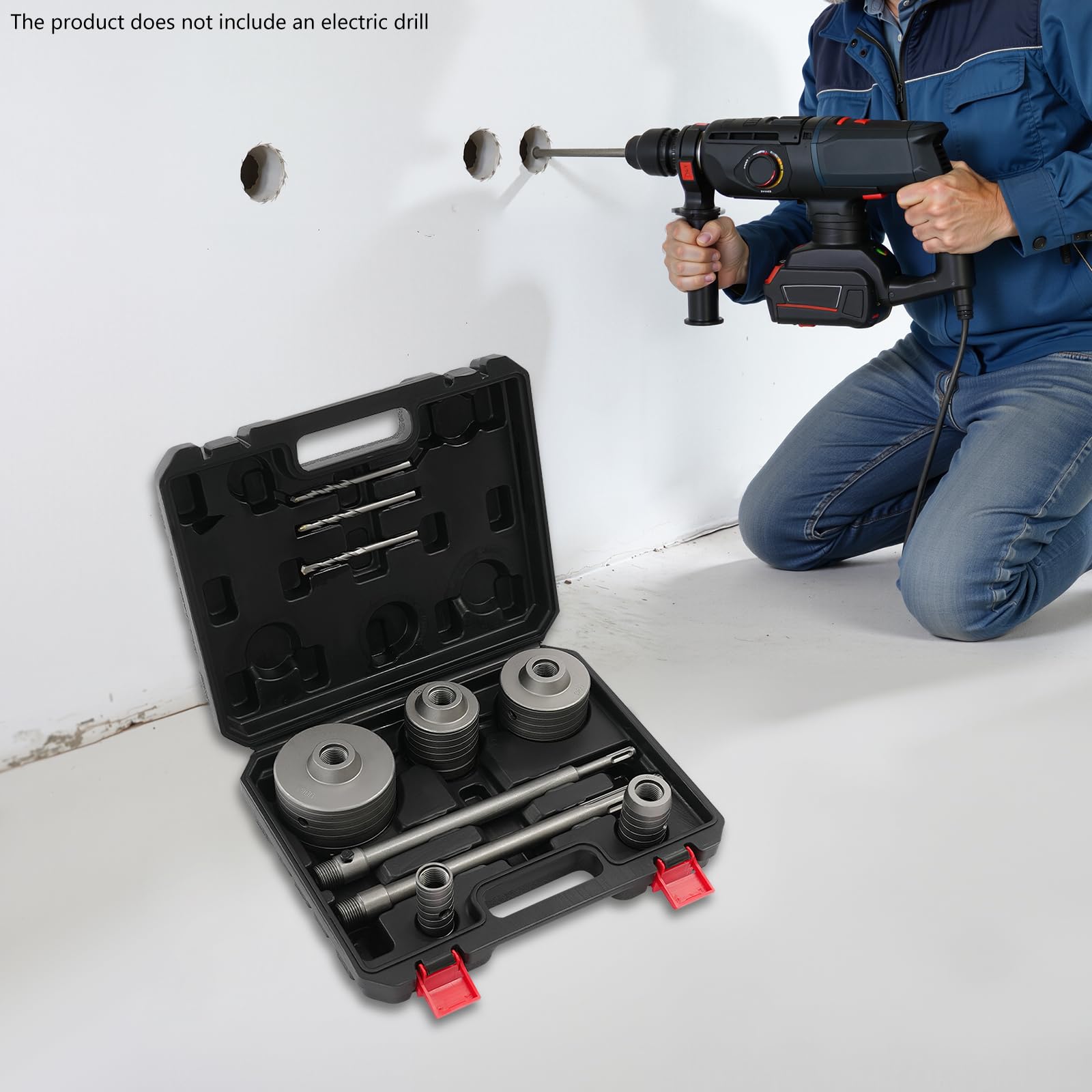 Set 30 40 68 80 100 mm calcestruzzo muratura trapano a secco SDS Plus Max attacco 300 mm acciaio al tungsteno sega a tazza lattina