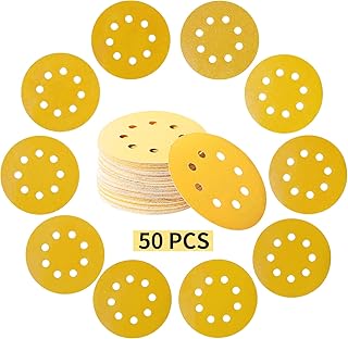 Sanding Discs 5 Inch 8 Hole,50-Piece Orbital Sanding Discs Hook and Loop,Assorted Sanding Discs Set 60, 80, 100, 120, 180, 240, 320, 400, 600,800 Grits