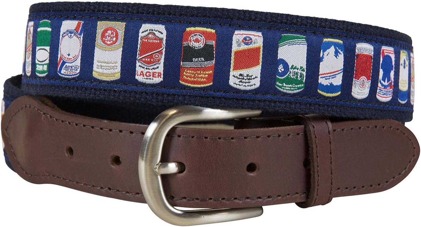 Retro Beer Cans Ribbon Club Belt - Belted Cow Cheap Buzz