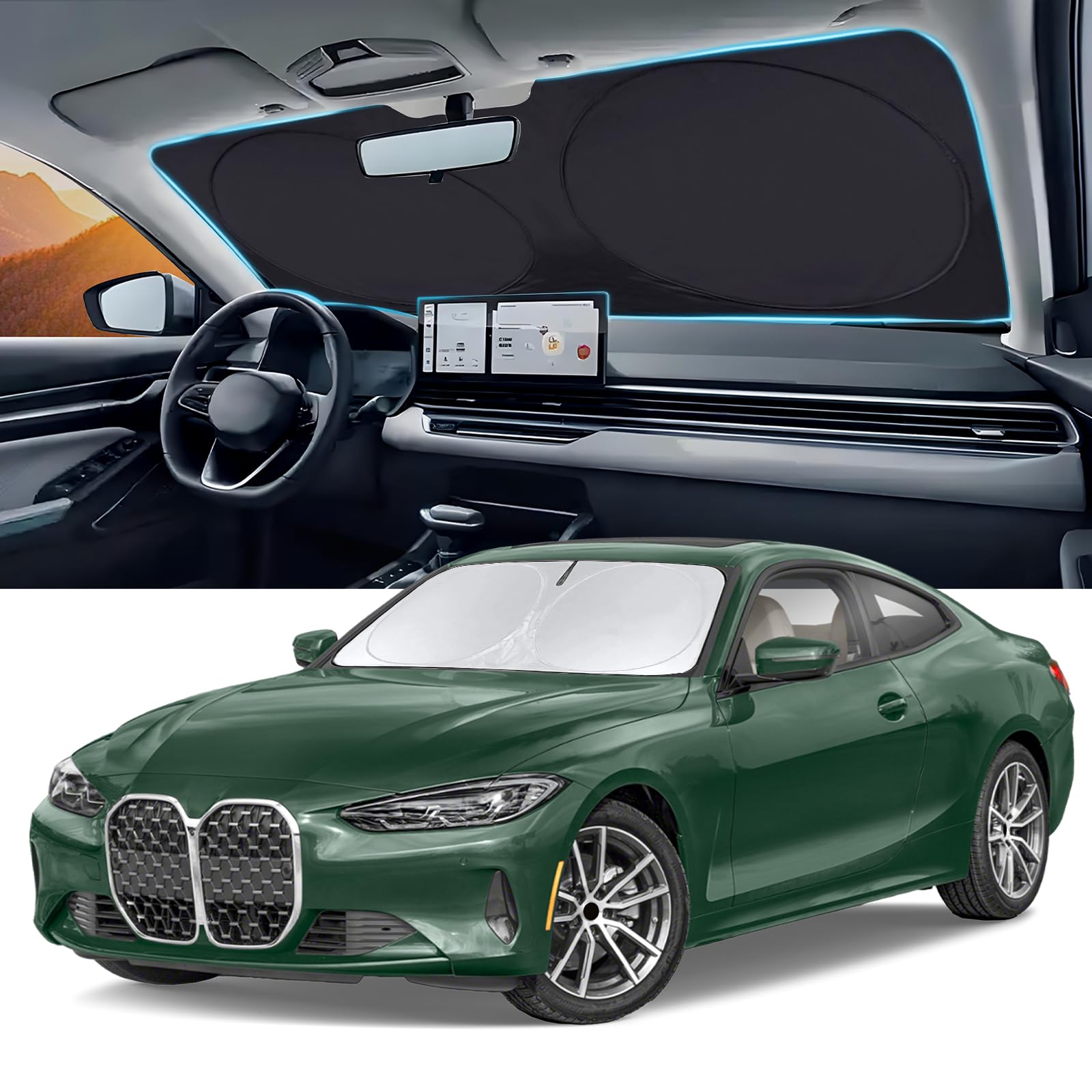 for BMW 4 Series 2021-2025 2026 430i 440i i4 m4 330i Windshield Sun Shade