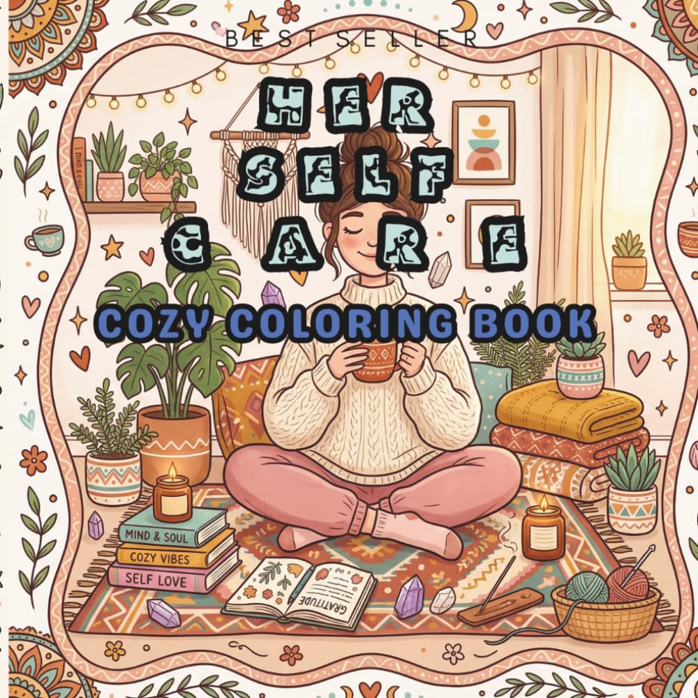 Her Self Care: Cute and Cozy Coloring Book