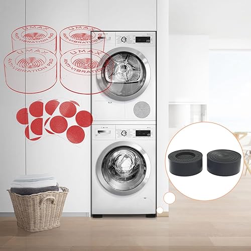 Miniatura 5 de U MAX Almohadillas antivibración para máquina Wahing  4 almohadillas con 4 almohadillas ajustables  Deja de caminar reduce el ruido y protege tu