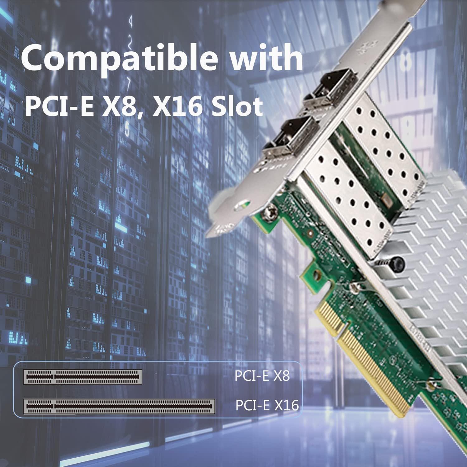 10Gb PCI-E NIC Network Card, with Intel 82599ES Ethernet Controller,Dual SFP+ Port, Compare to Intel X520-DA2/E10G42BTDA,PCI-Express Ethernet Adapter Support Windows Server,Linux,VMware