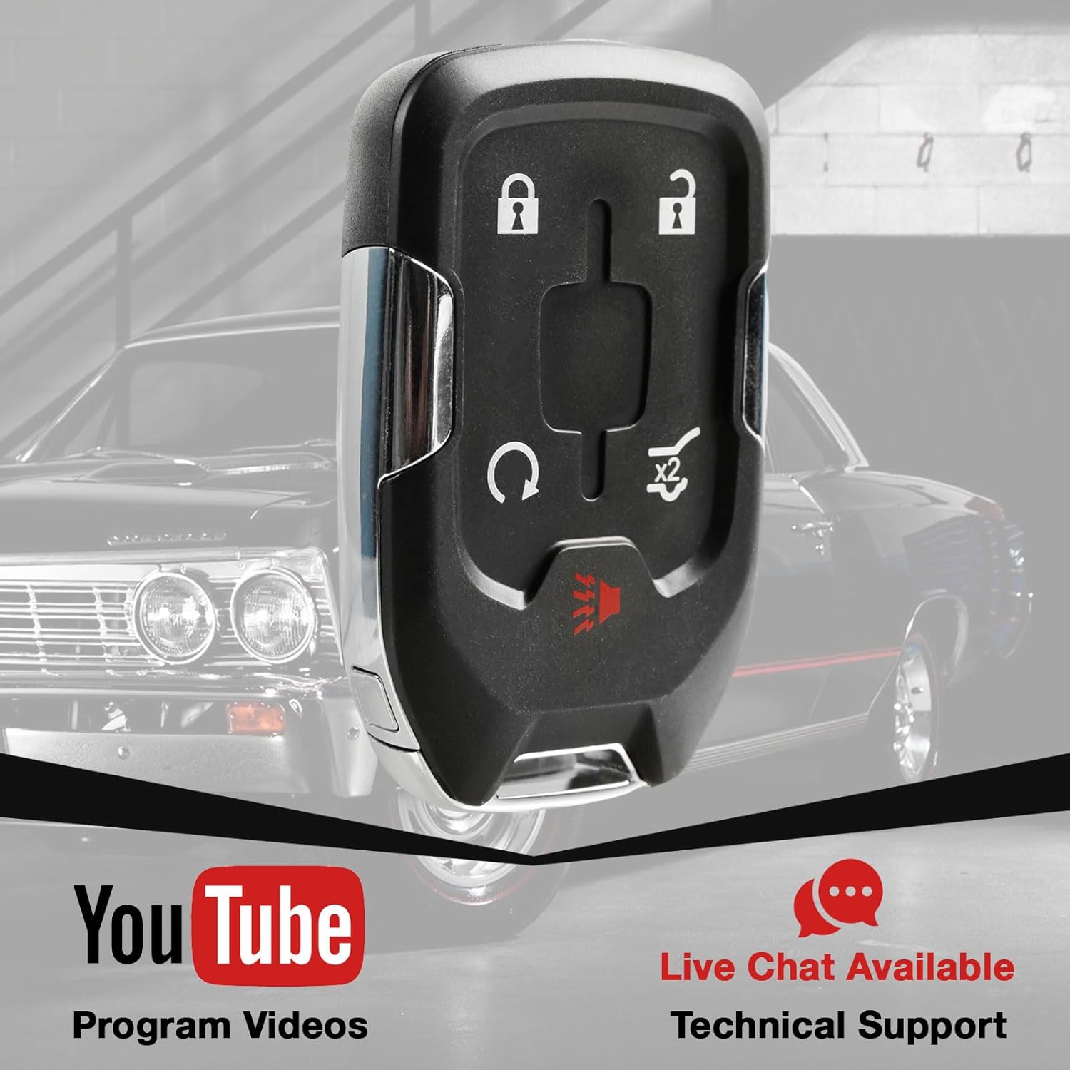 2X USARemote Keyless Entry Remote Car Key Fob Replacement Control for 2017 2018 2019 2020 2021 2022 2023 GMC Acadia Terrain 5-Button Smart Key (HYQ1EA, 13508275)