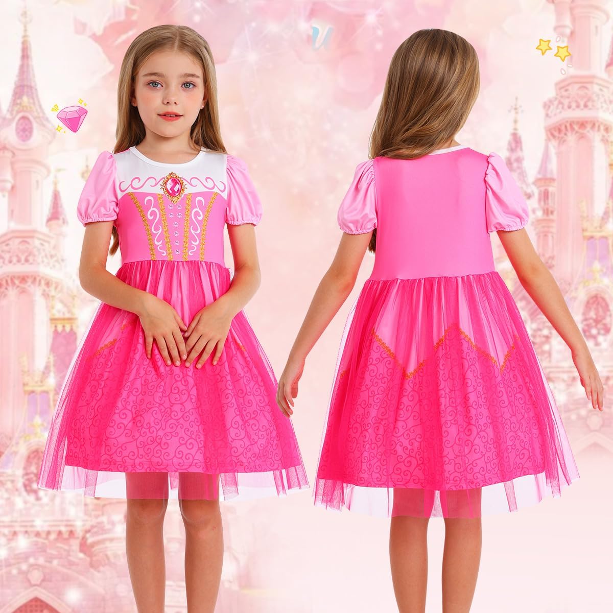 Benylion Princess Dress for Girls Halloween Cosplay Outfits Princess Costume Birthday Gift Fancy Party Dress - Image 2