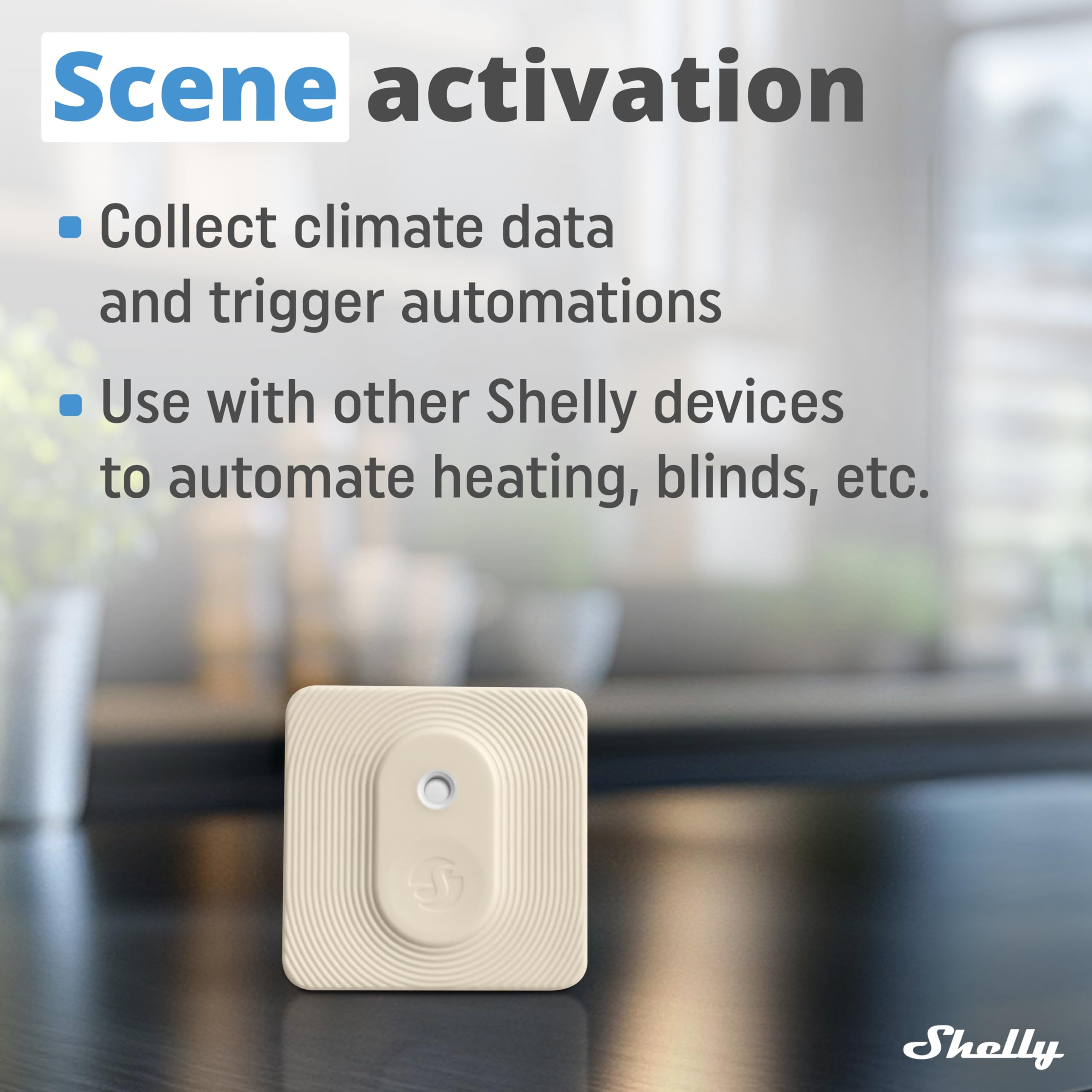 Shelly BLU H&T Kość Słoniowa - czujnik temperatury i wilgotności Bluetooth, inteligentny termometr i higrometr wewnętrzny/zewnętrzny, stopień ochrony IP54, nie wymaga HUB-a, zdalne sterowanie