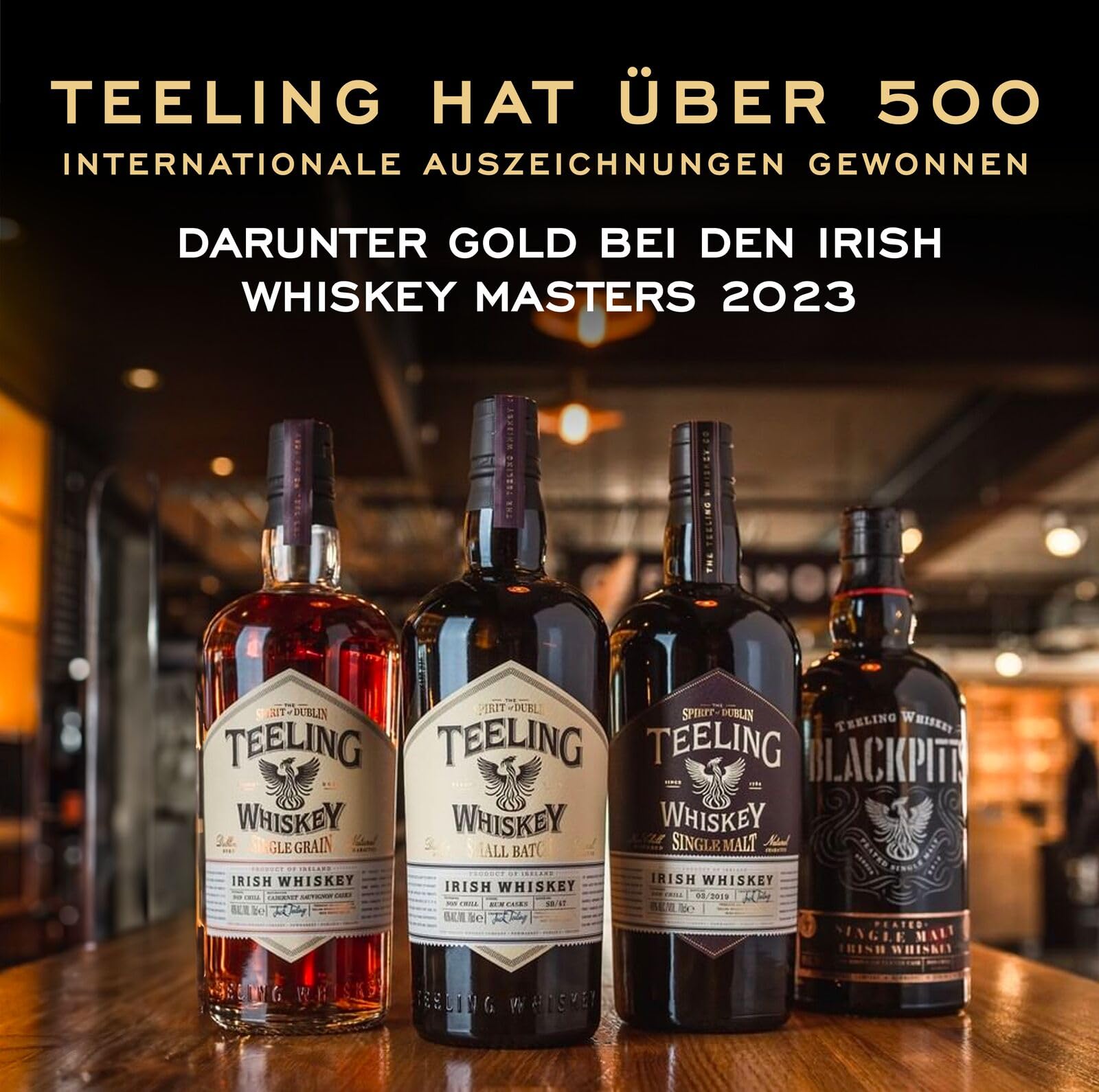 Teeling Small Batch Irish Whiskey, gereift in Ex-Bourbonfässern und abgerundet in mittelamerikanischen Rumfässern, 46% vol., 70cl / 700ml