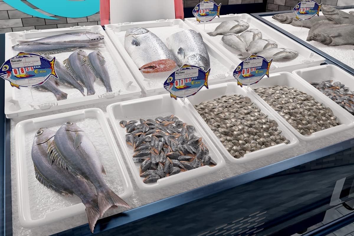 BALSAT Portaprecios pescaderia, Cartel para pescaderia, precios de pescaderia, pizarra precios, pincho pescaderia mod. Nemo - 12 ud.