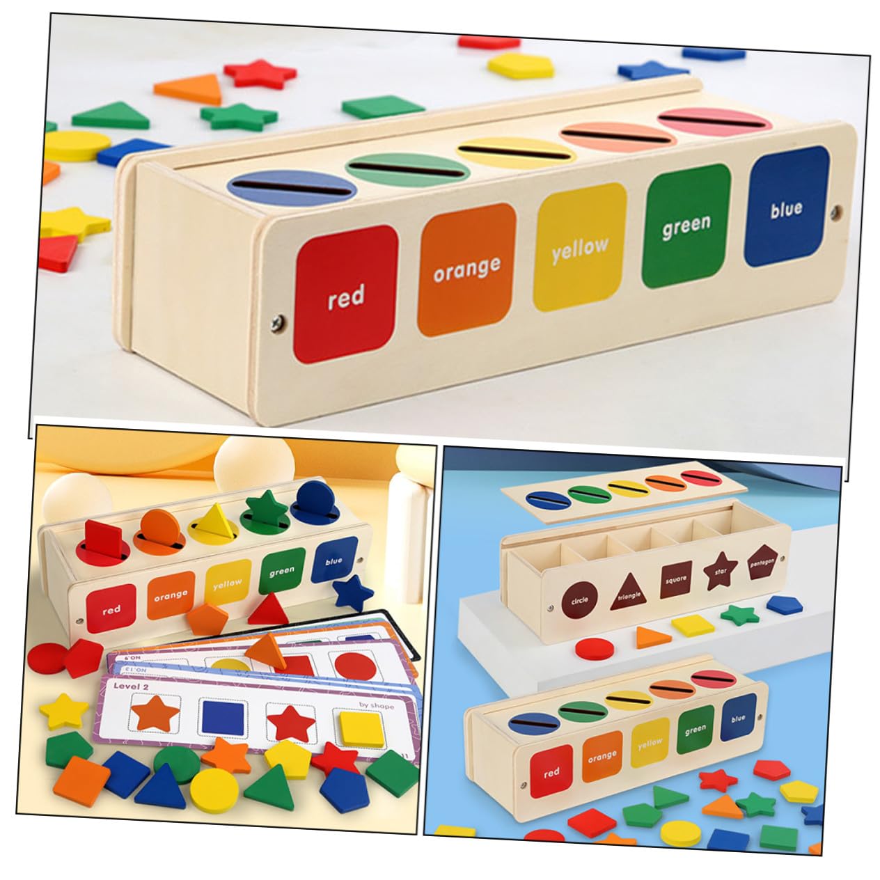 Caja Clasificadora de Formas de Madera Montessori 1 Juego