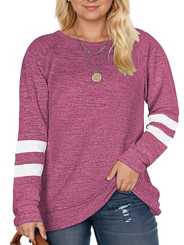 DOLNINE Plus Size Sweatshirts for Women Long Sleeve Oversized Tunic