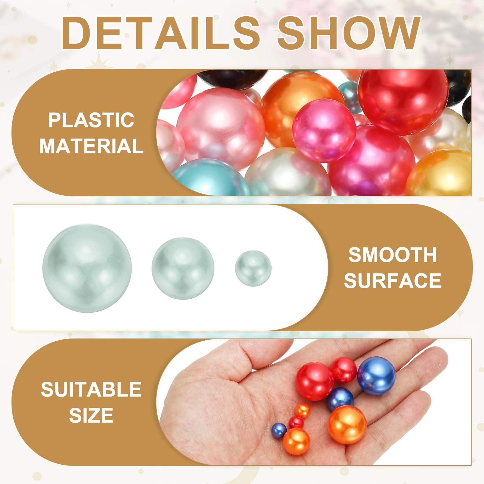 PATIKIL 8/14/20 mm Faux Pearls Beads - Image 3