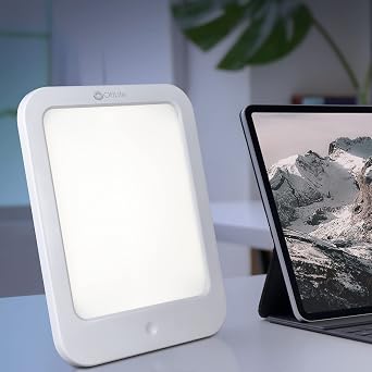 مصباح إضاءة LED ClearSun من OttLite، ضوء نهاري طبيعي، خالٍ من الأشعة فوق البنفسجية، 3 مستويات سطوع يتم التحكم فيها باللمس، تصميم أنيق موفر للمساحة