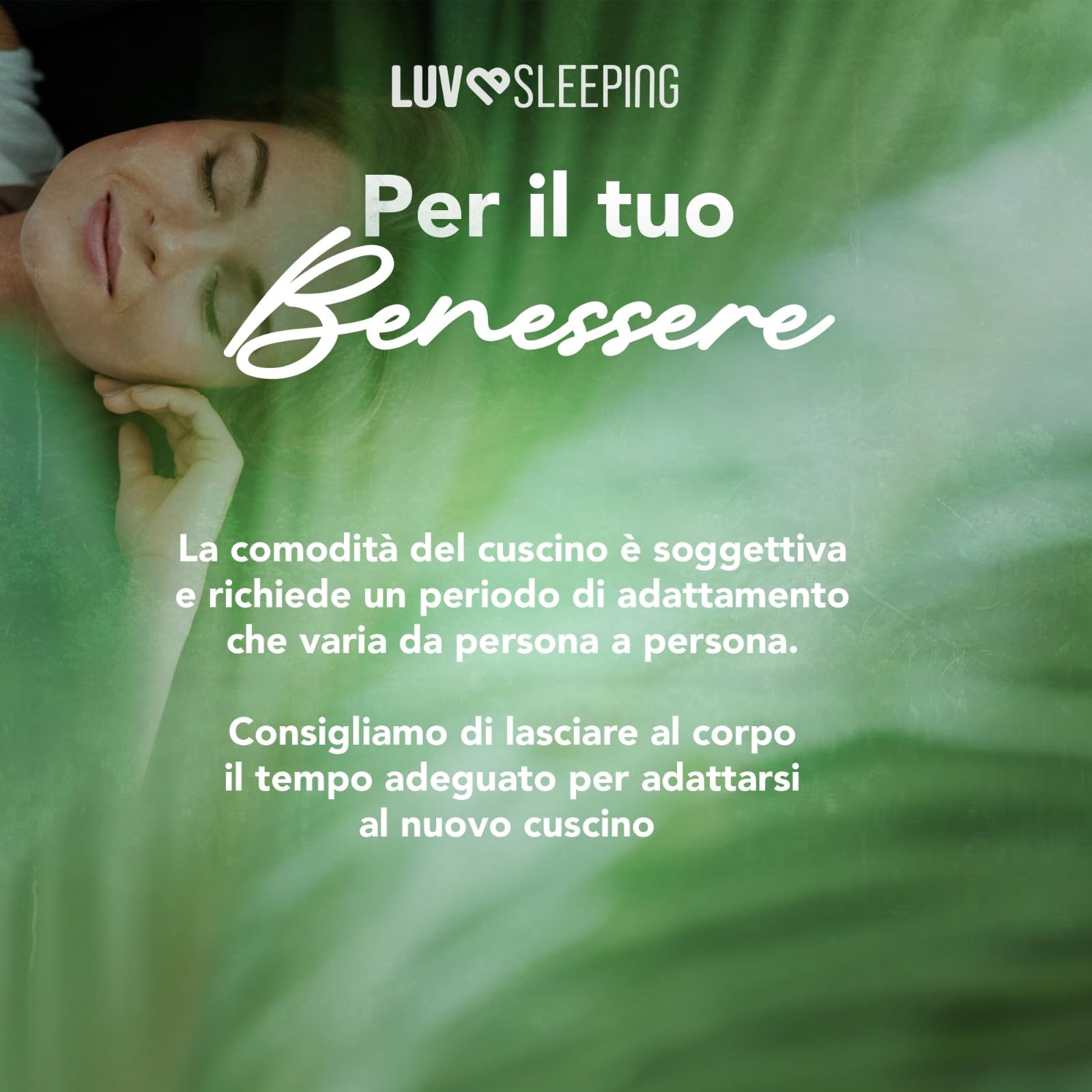LUVSLEEPING - Cuscino Alto 18 cm in Memory Foam ad ALTA DENSITÀ Antirussamento e Antireflusso con Aloe Vera e federa in Bambù Lavabile | 100% Made in Italy