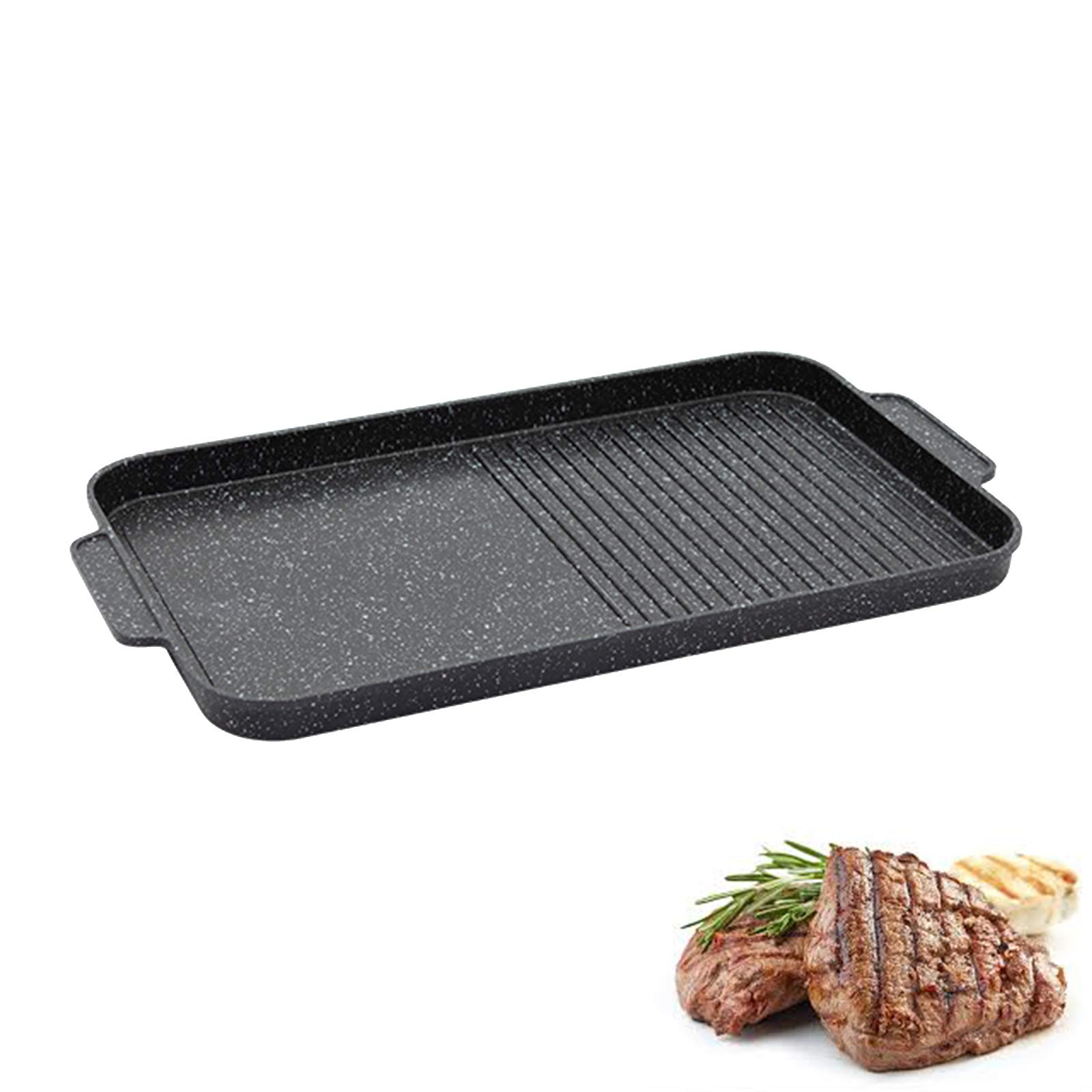 Di.Mo Bistecchiera Doppia In Alluminio Pressofuso - 44x32 Cm, Per Induzione E Gas - Foto 8