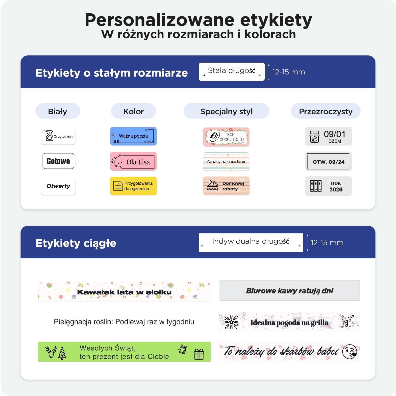 SUPVAN E12 Drukarka Etykiet Z Klawiaturą QWERTY & 4 Rolki Etykiet, Czarna | Aplikacja z 660+ Ikonami, 50+ Ramkami & 30+ Czcionkami, Akumulator 1200mAh, Podświetlany Wyświetlacz, do Szkoły, Biura & Domu