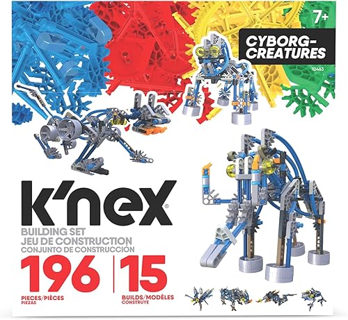Miniatura 2 de Basic Fun K'NEX Cyborg Creatures 15 Model Juguetes educativos para niños y niñas, kit de aprendizaje de 196 piezas, ingeniería para niños,