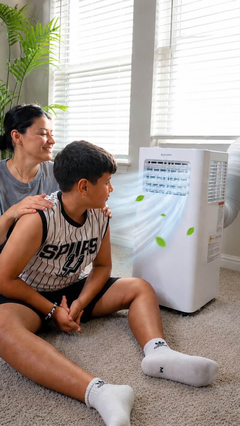 Image of EUHOMY 14,000 BTU Portable Air Conditioners, 750 Sq.Ft. AC Unit with APP | 500 CFM Powerful Portable AC with App, Voice & Remote Control, 4 Modes, 52 dB Sleep Mode, Air Conditioner for Bedroom